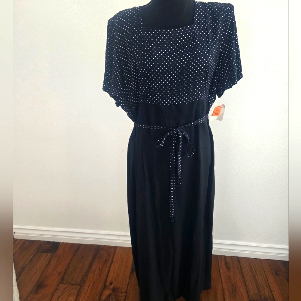 Elegant Black Polka Dot Dress